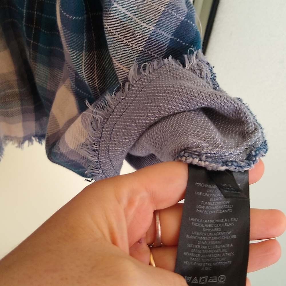 Free people cotton plaid Kyoto top - Picture 3 of 4